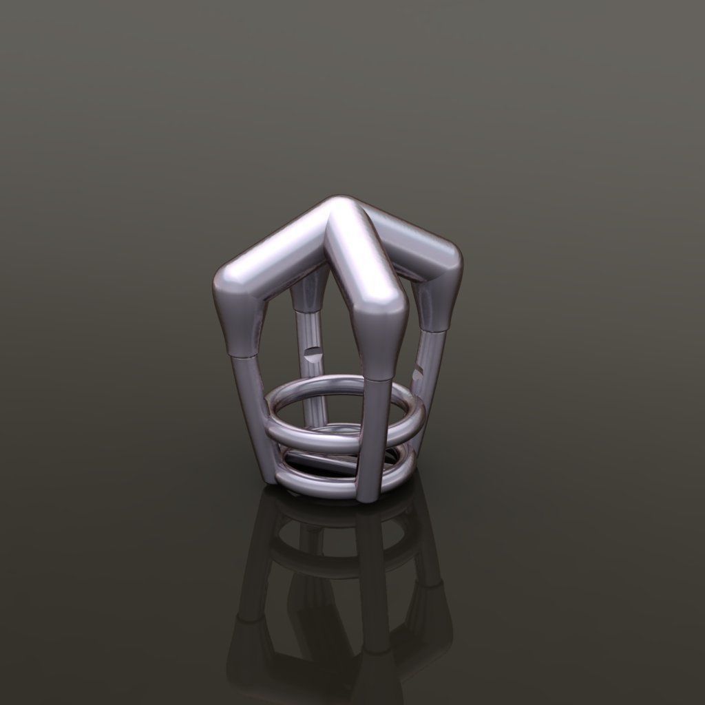 4-Prong Solitaire Earring Basket 10MM 3D print model_6