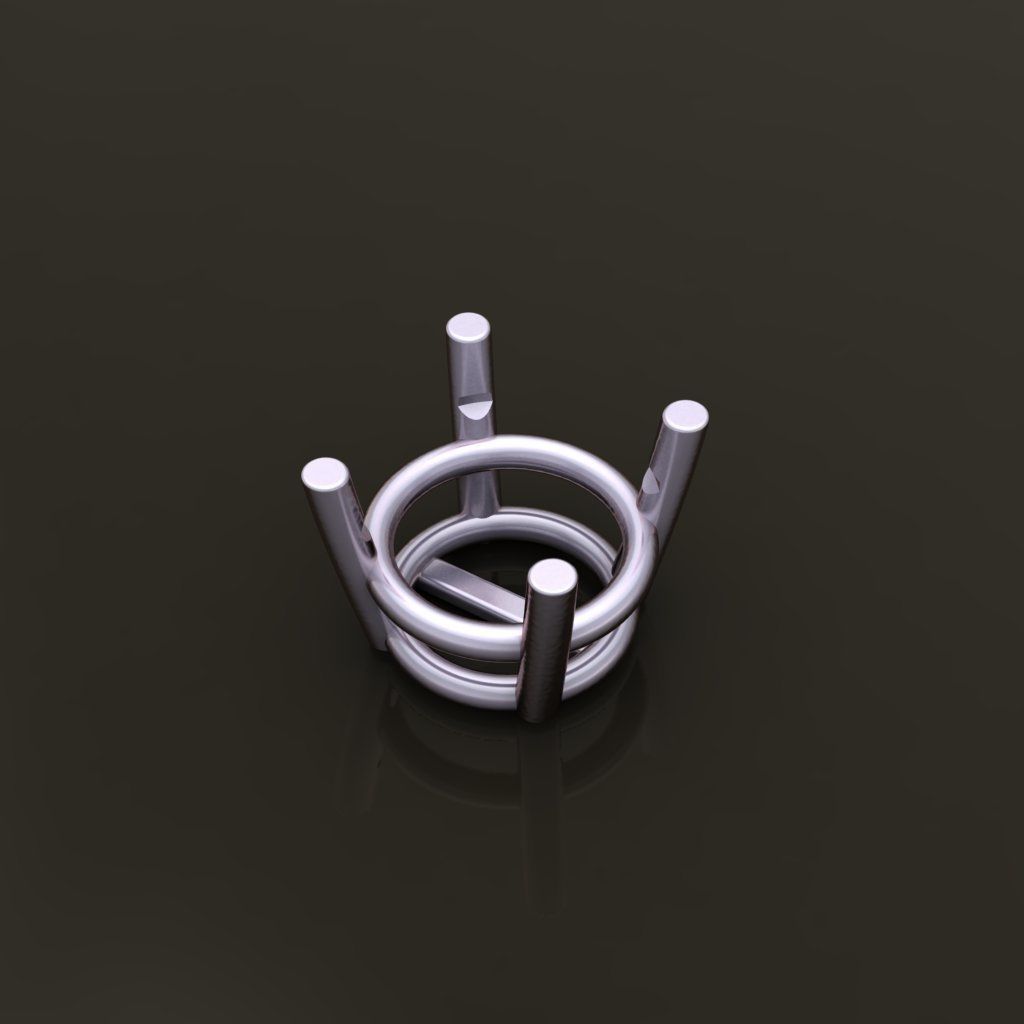 4-Prong Solitaire Earring Basket 10MM 3D print model_7