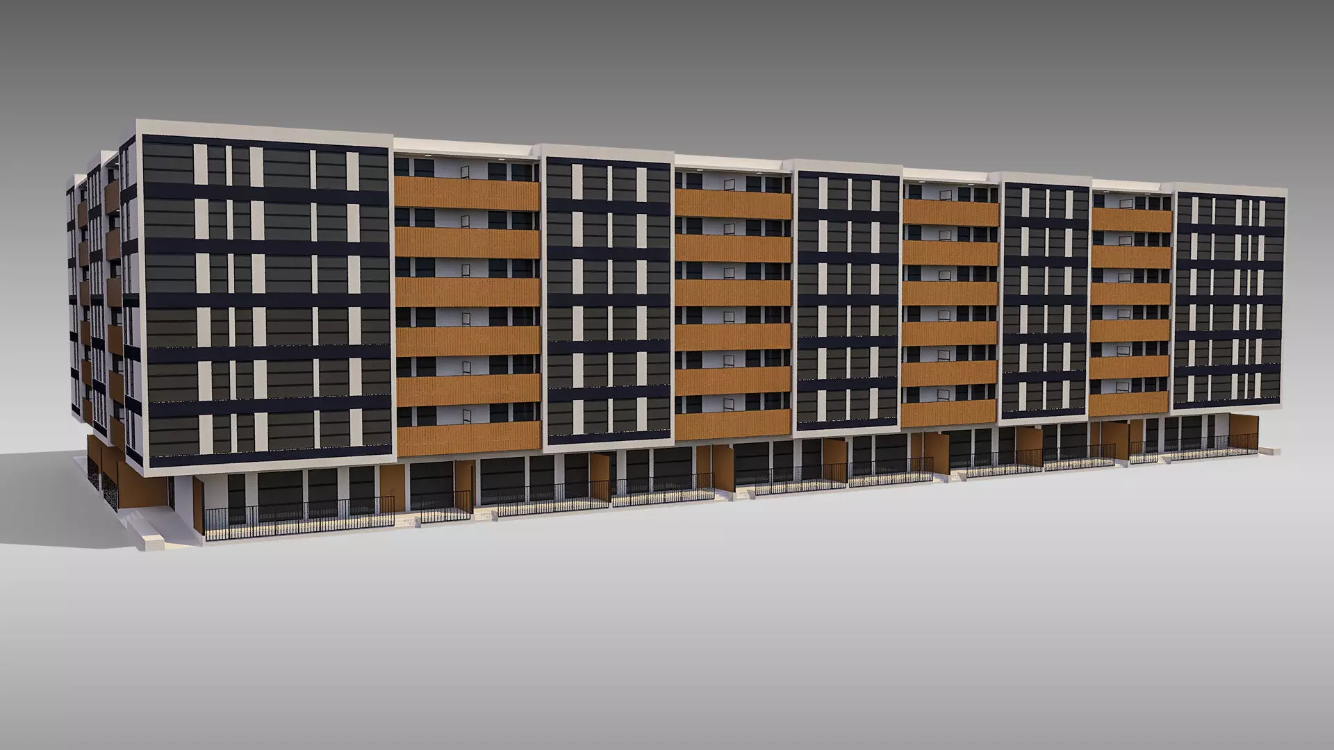 Apartment Building 005 3D model_0