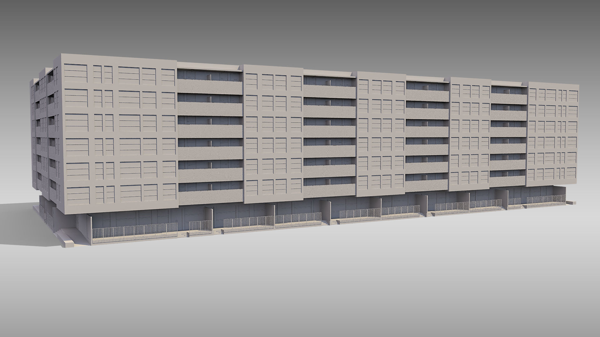 Apartment Building 005 3D model_9