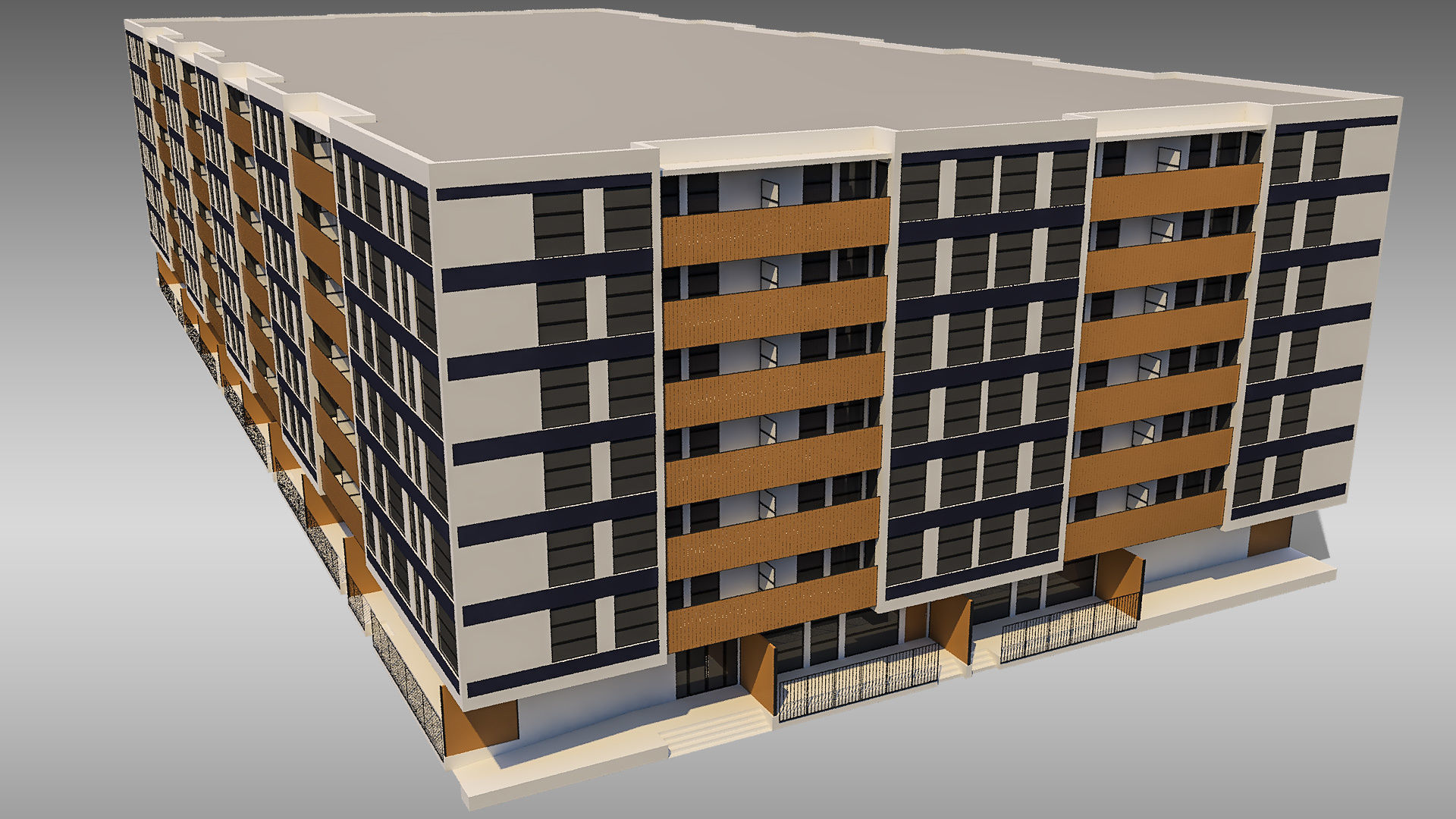 Apartment Building 005 3D model_8