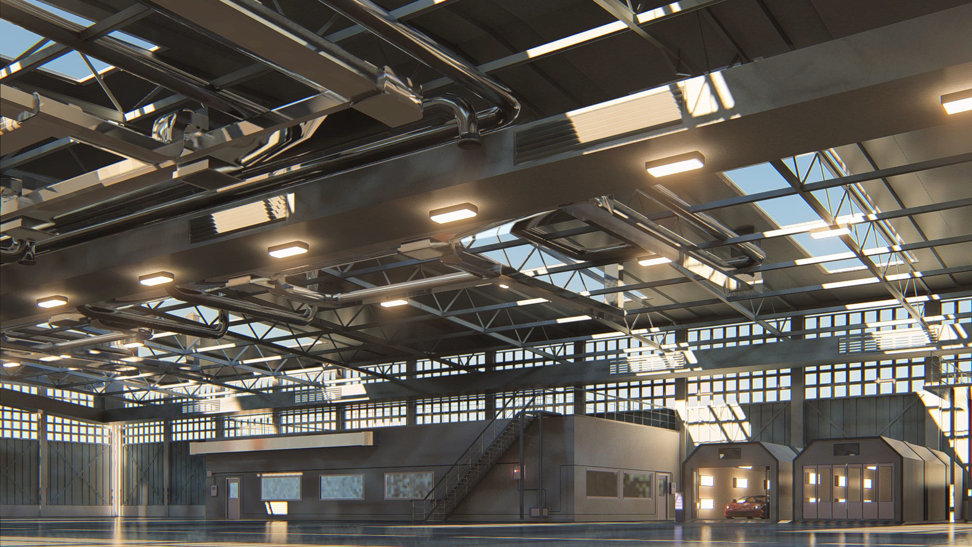 Warehouse industrial building 3D model_2