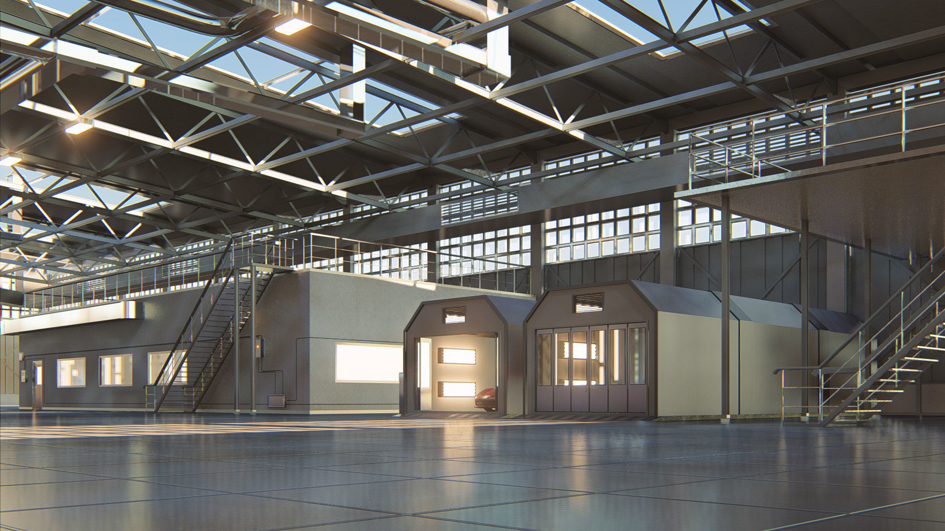 Warehouse industrial building 3D model_5