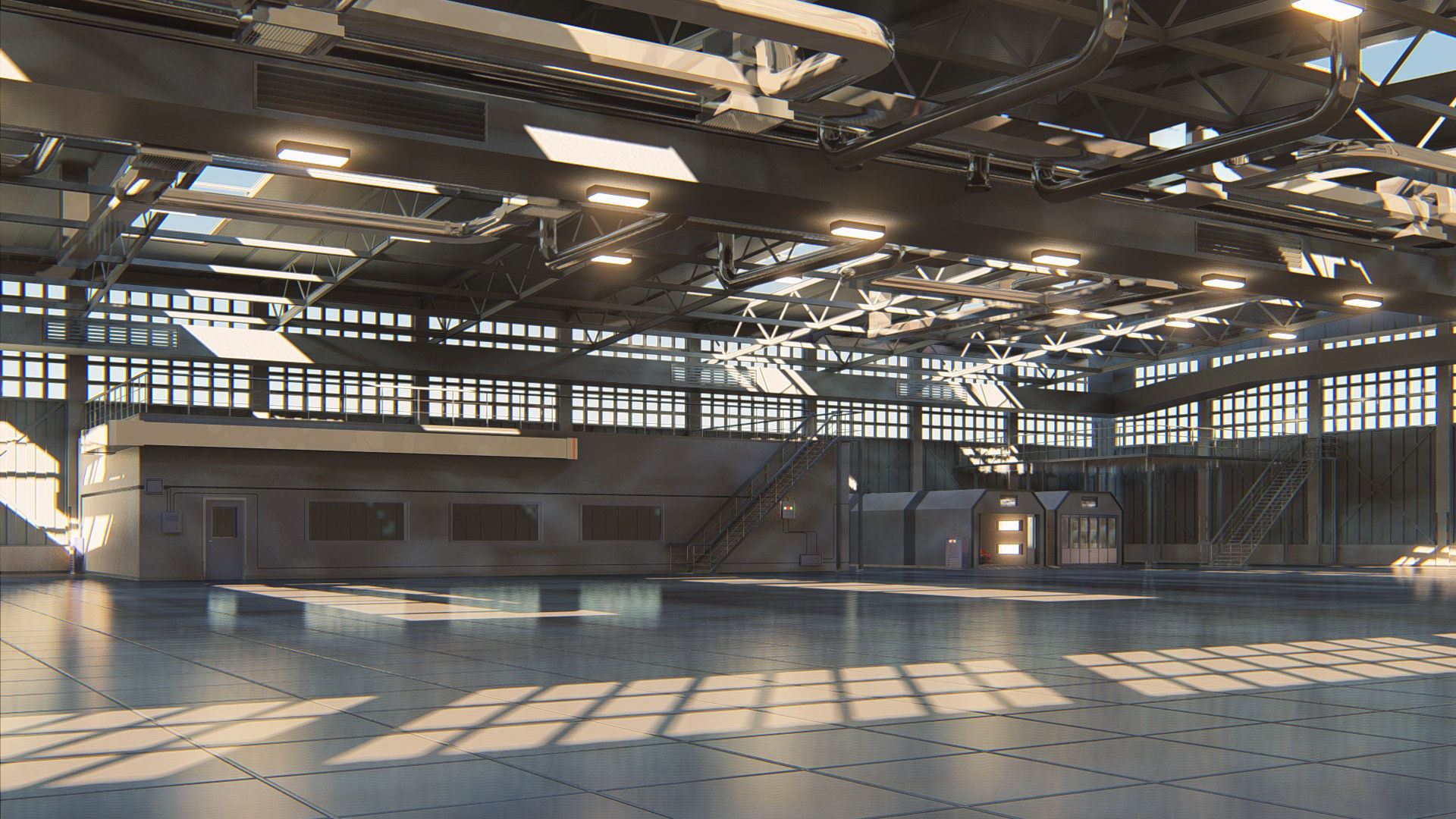 Warehouse industrial building 3D model_3