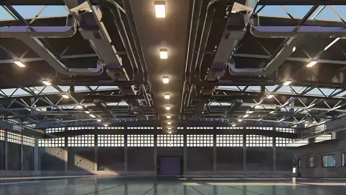 Warehouse industrial building 3D model