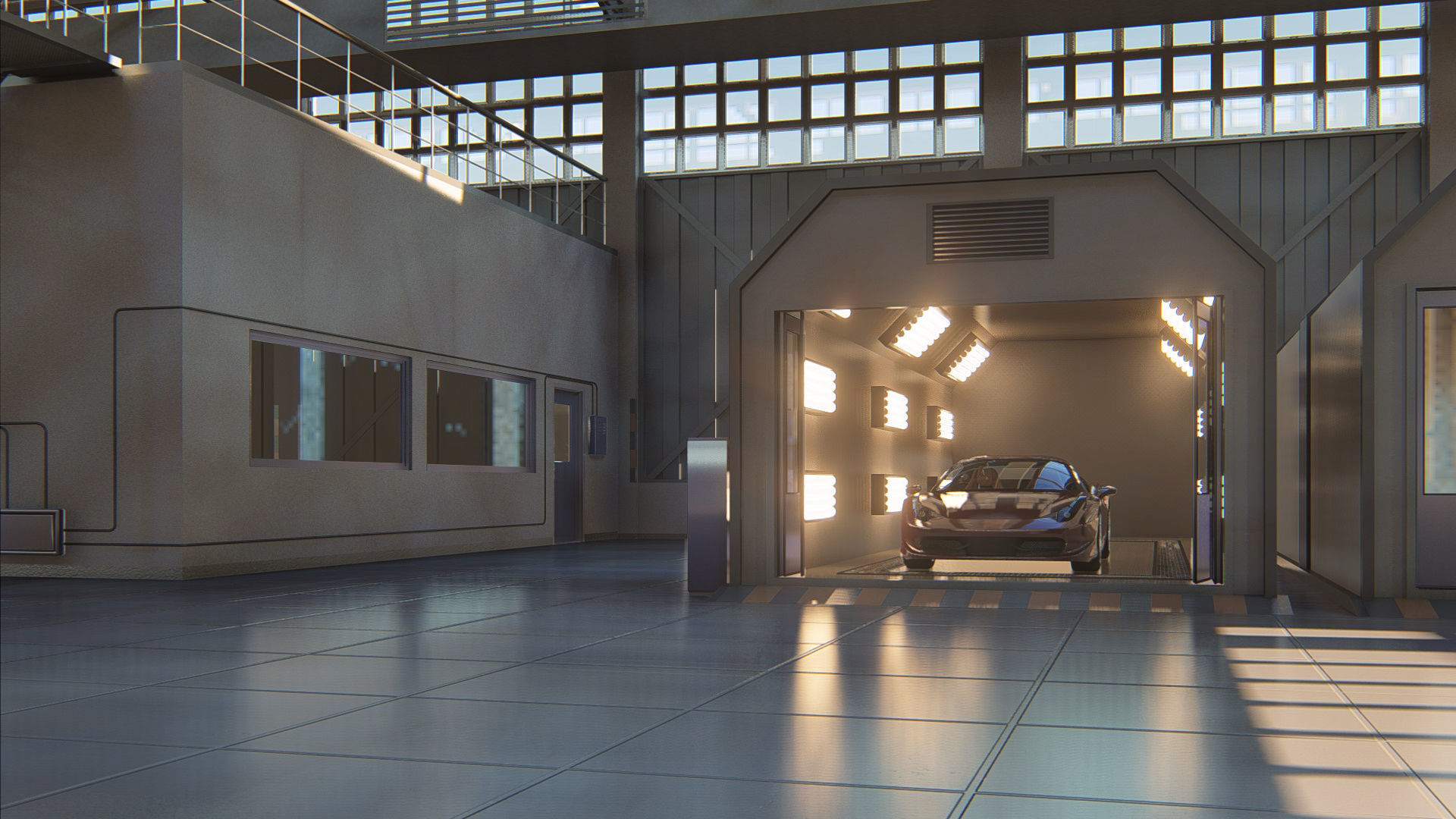 Warehouse industrial building 3D model_4