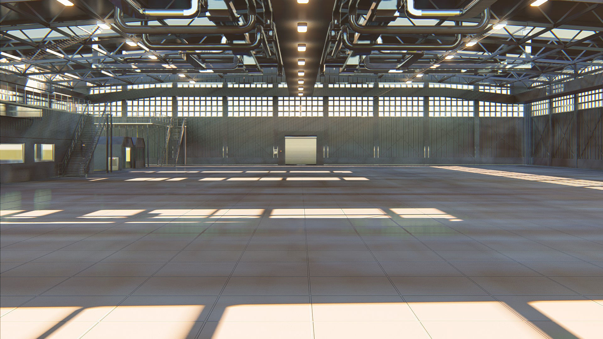 Warehouse industrial building 3D model_1