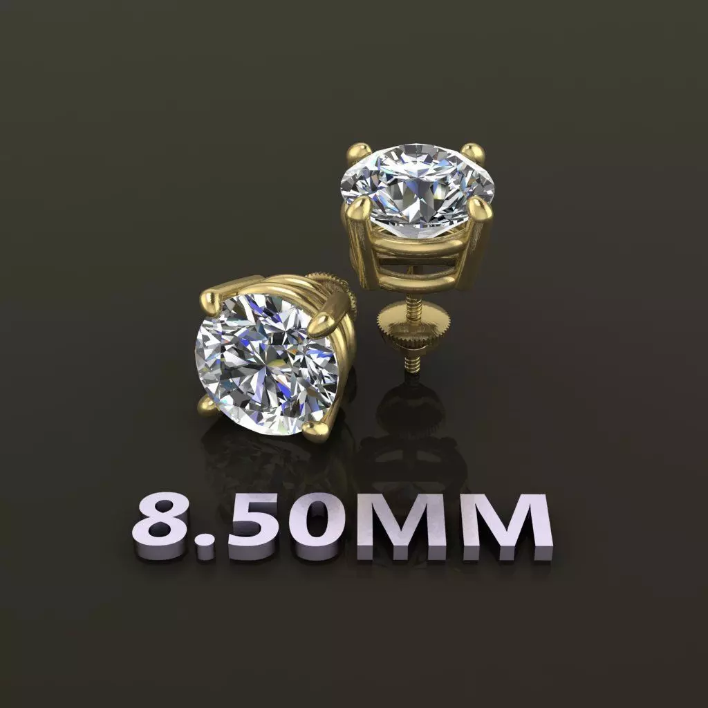 4-Prong Solitaire Earring Basket 8MM50 3D print model