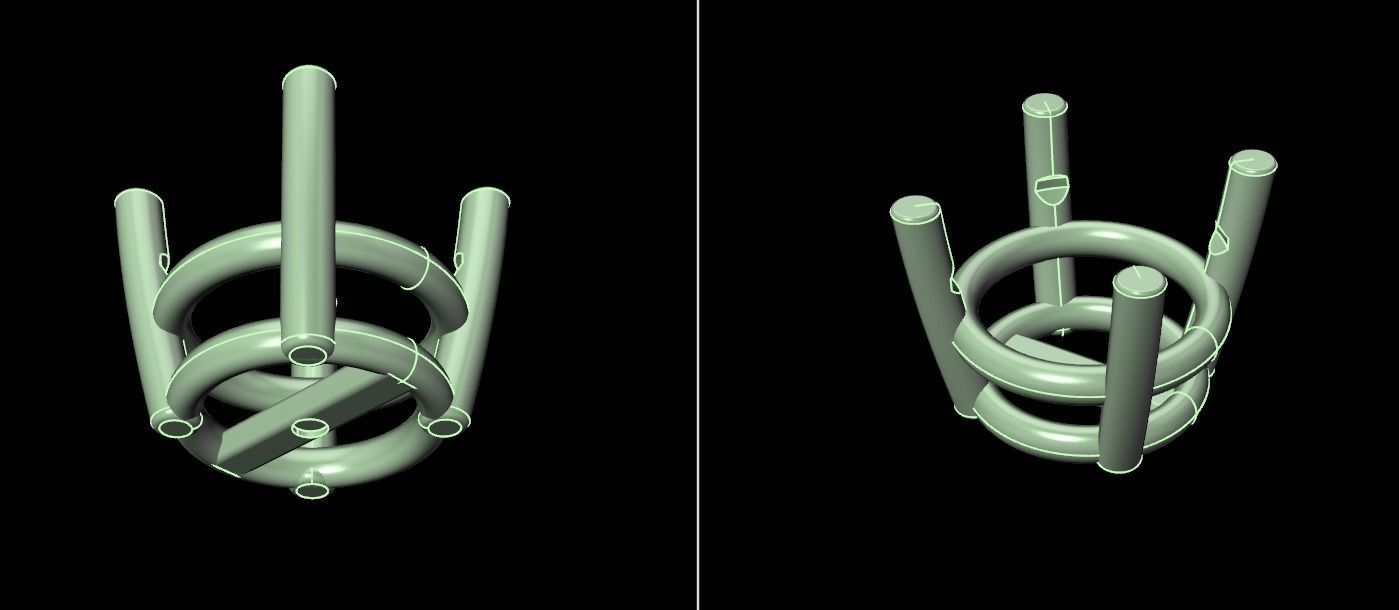 4-Prong Solitaire Earring Basket 8MM 3D print model_13