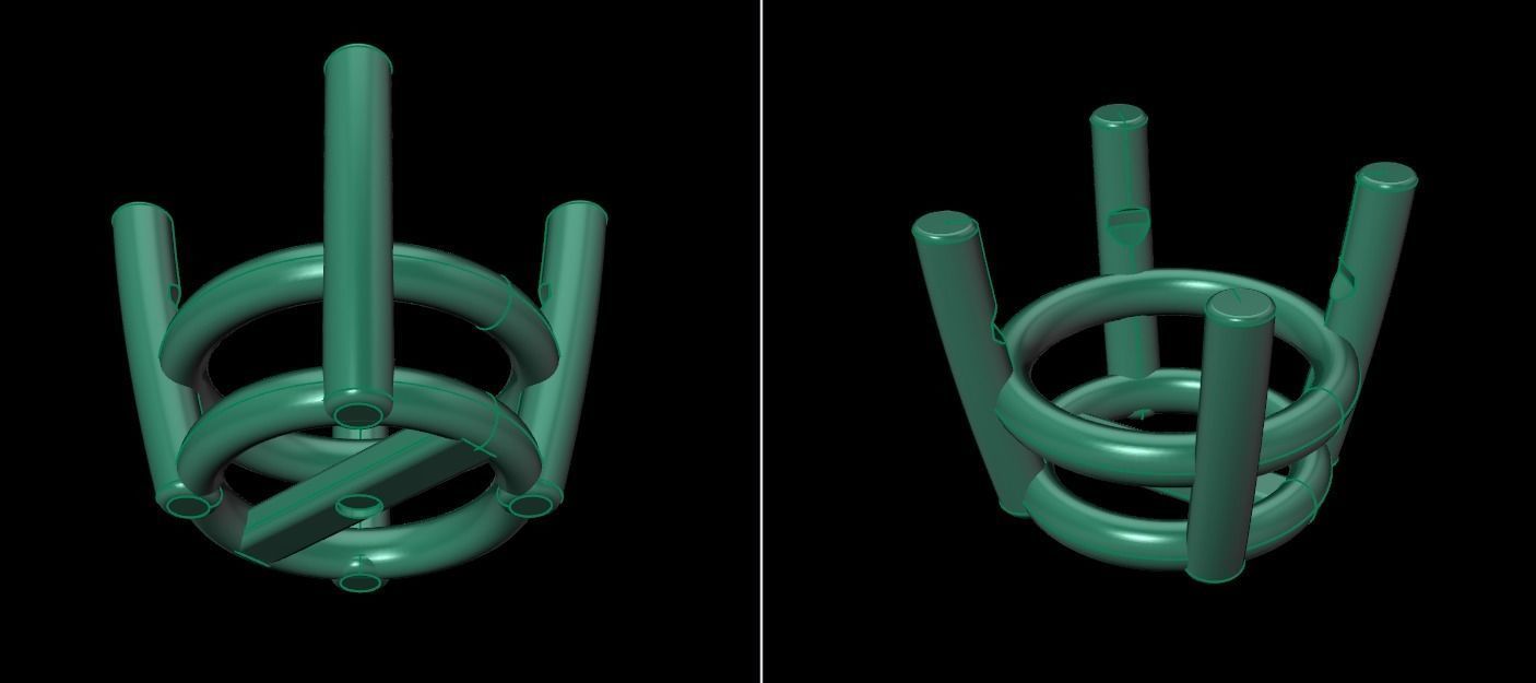 4-Prong Solitaire Earring Basket 8MM 3D print model_11