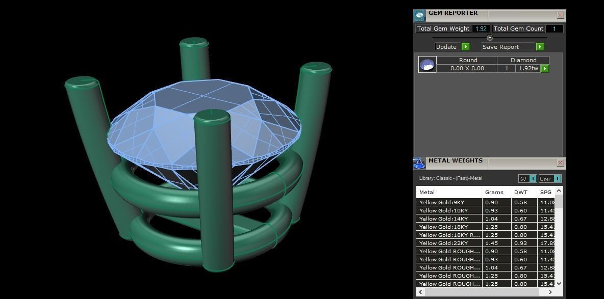 4-Prong Solitaire Earring Basket 8MM 3D print model_8