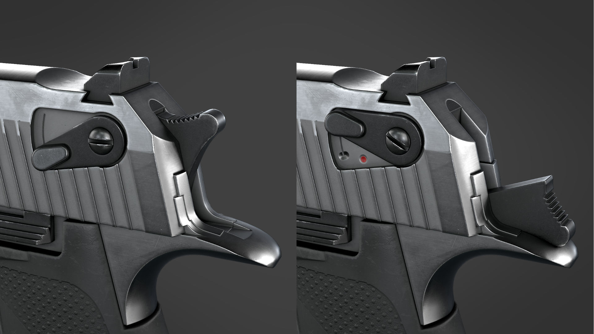 Desert Eagle with Modifications and Skins Low-poly 3D model_14