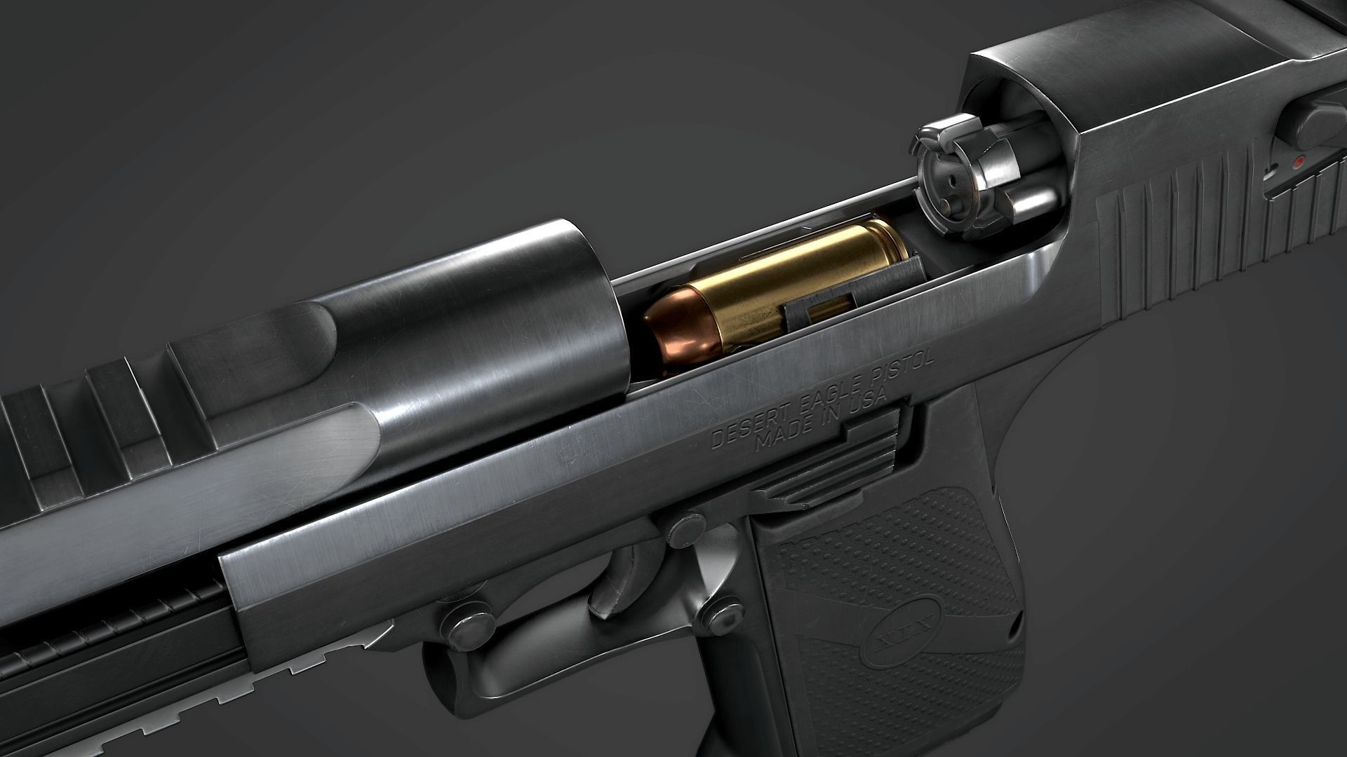 Desert Eagle with Modifications and Skins Low-poly 3D model_13