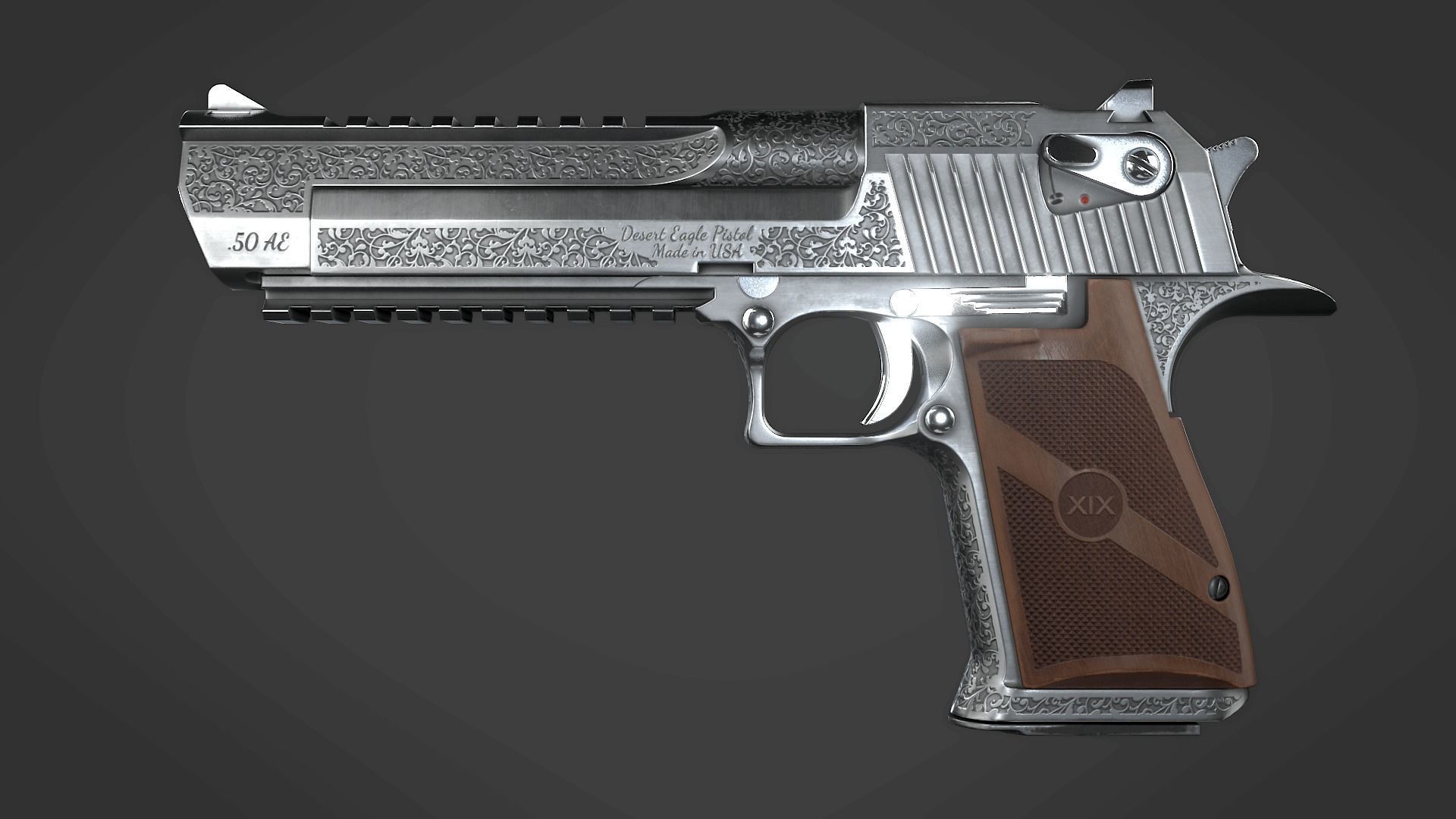Desert Eagle with Modifications and Skins Low-poly 3D model_24