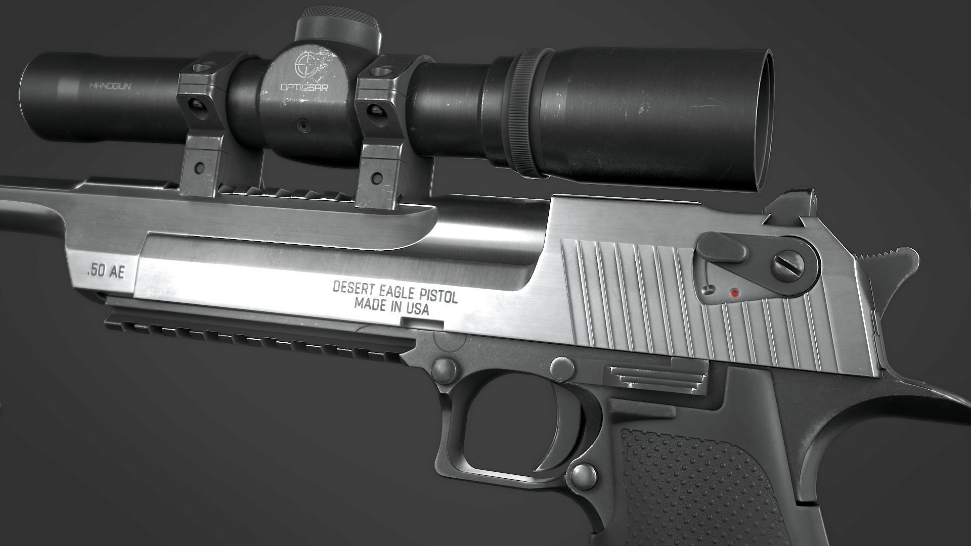 Desert Eagle with Modifications and Skins Low-poly 3D model_6