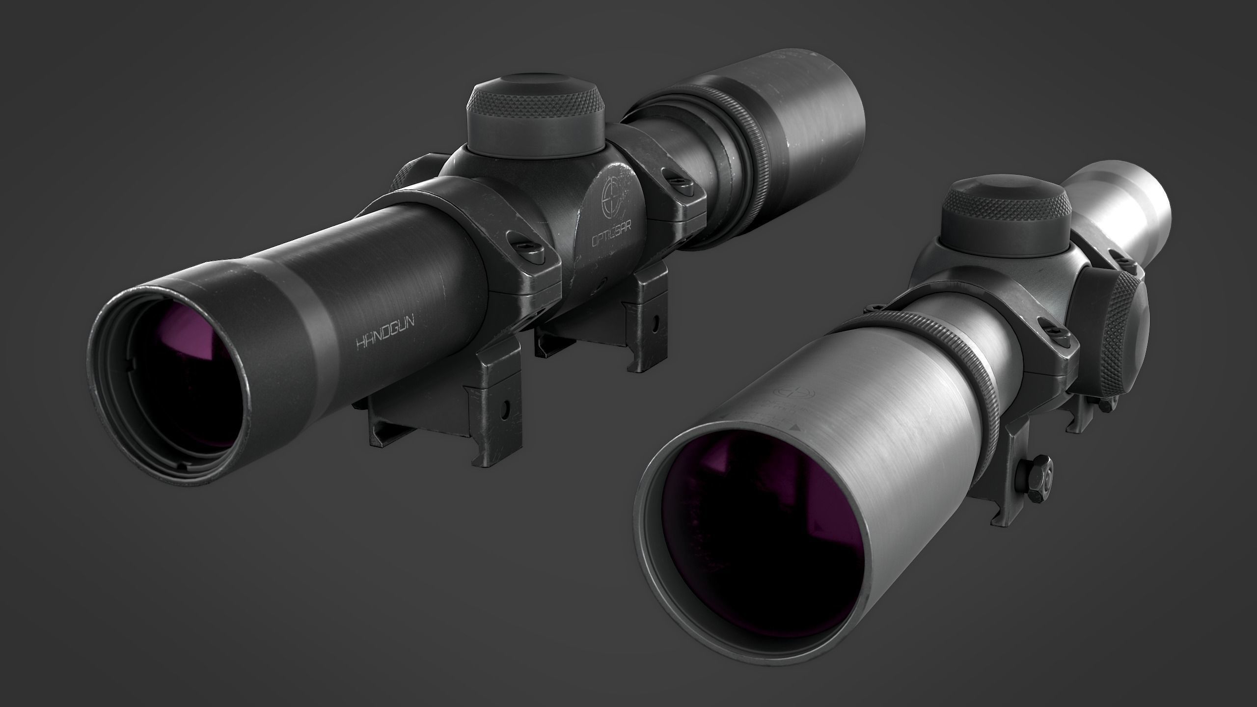 Desert Eagle with Modifications and Skins Low-poly 3D model_27