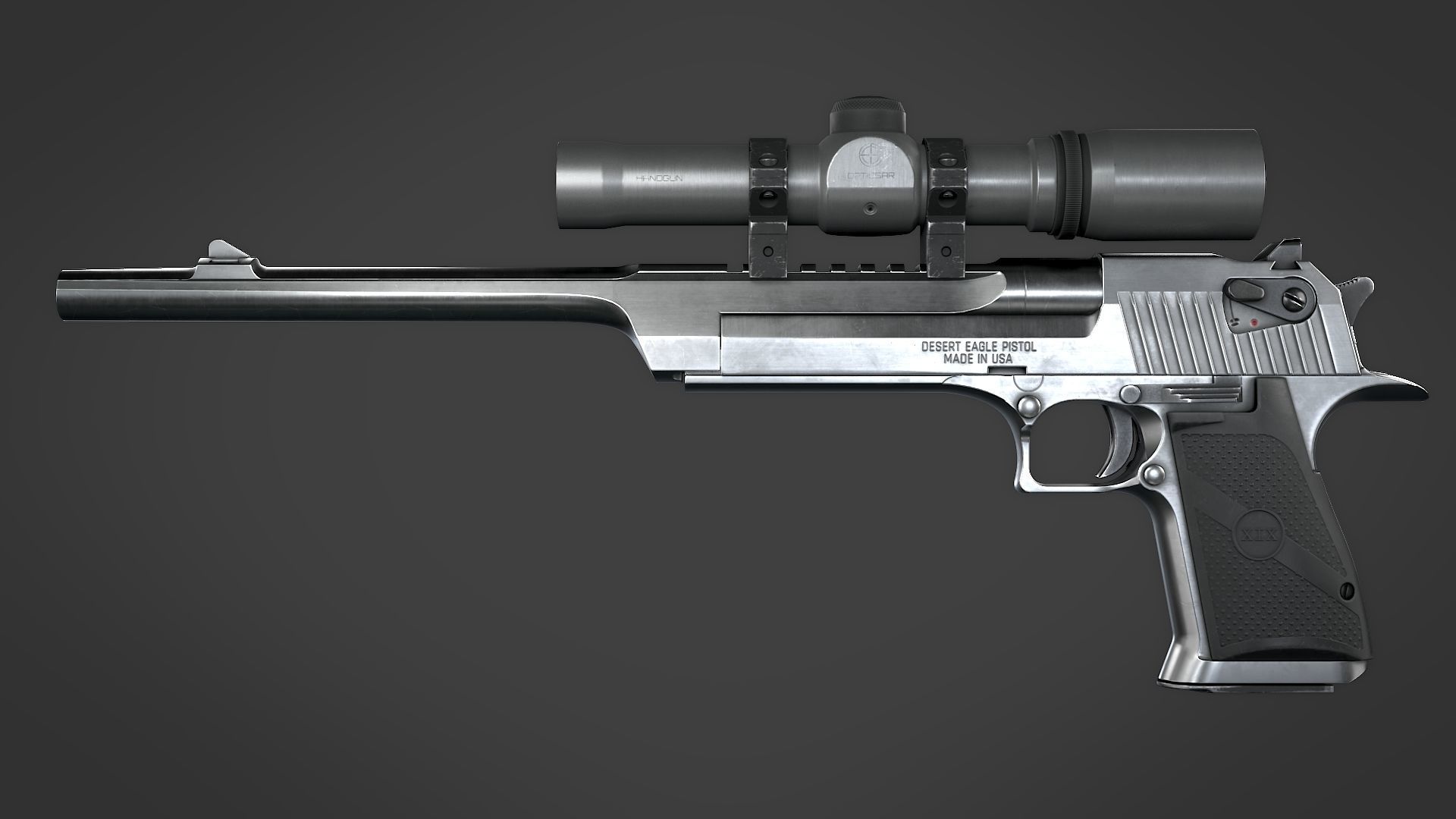 Desert Eagle with Modifications and Skins Low-poly 3D model_19