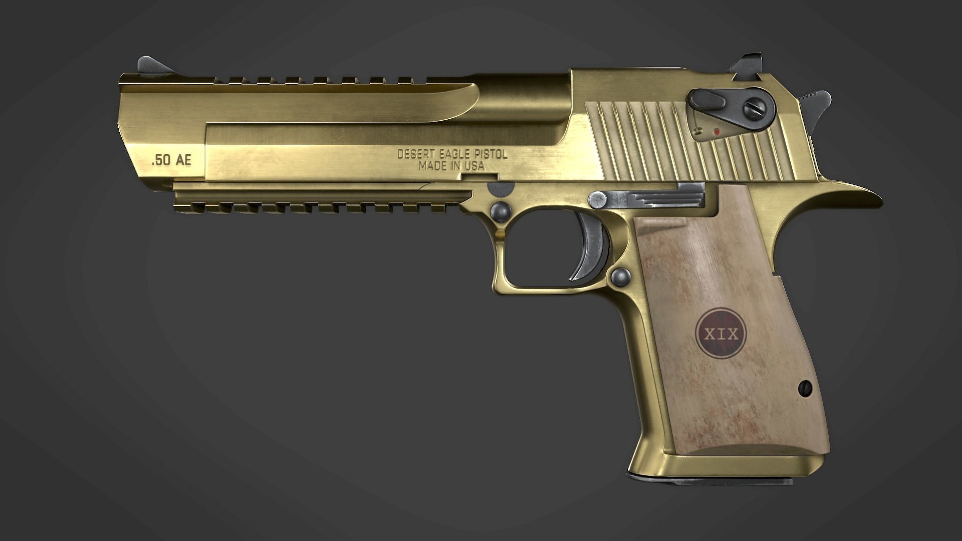 Desert Eagle with Modifications and Skins Low-poly 3D model_25