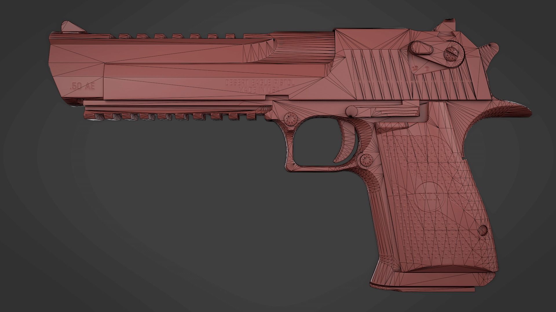 Desert Eagle with Modifications and Skins Low-poly 3D model_26