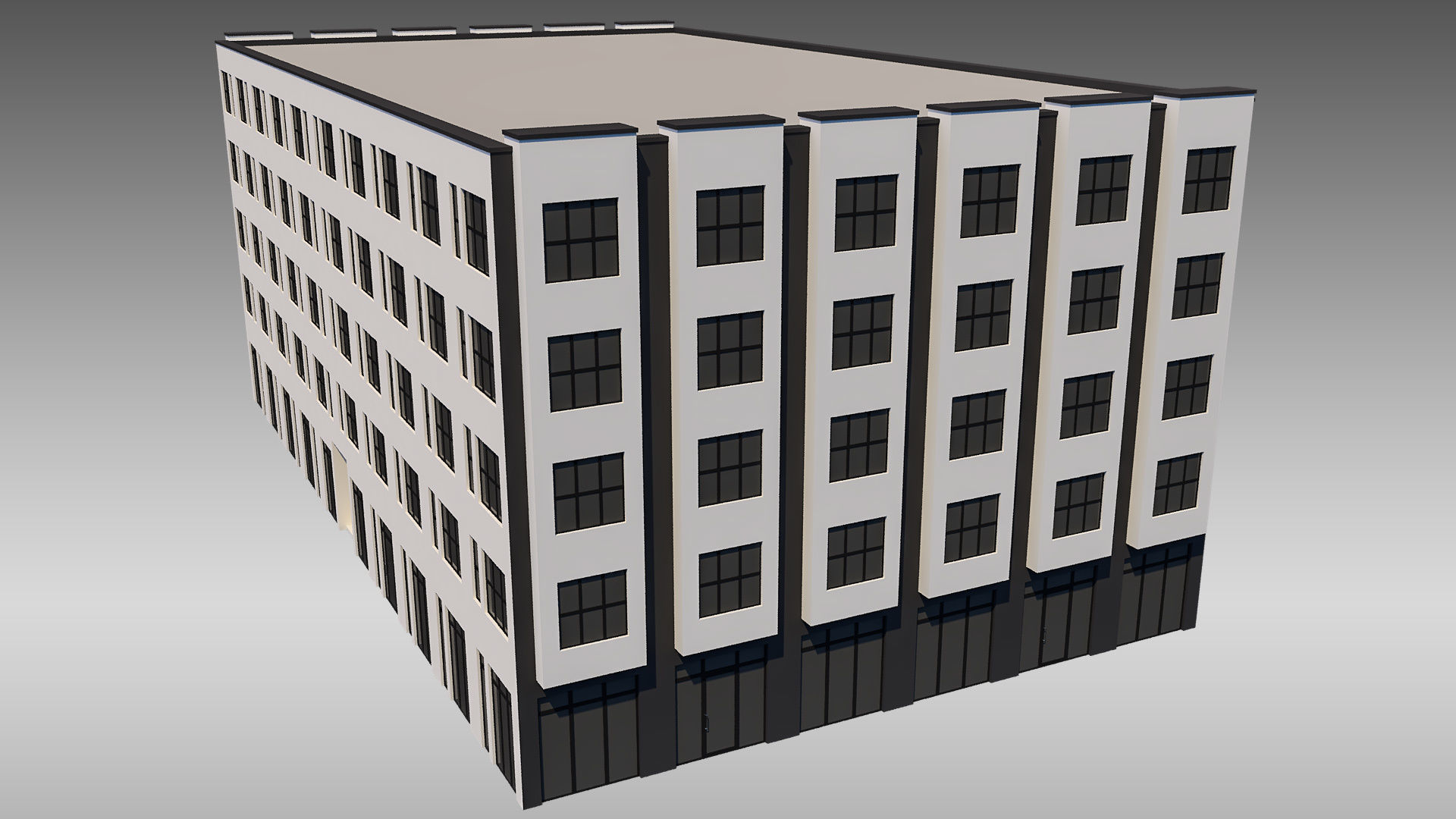 Apartment Building 006 3D model_8