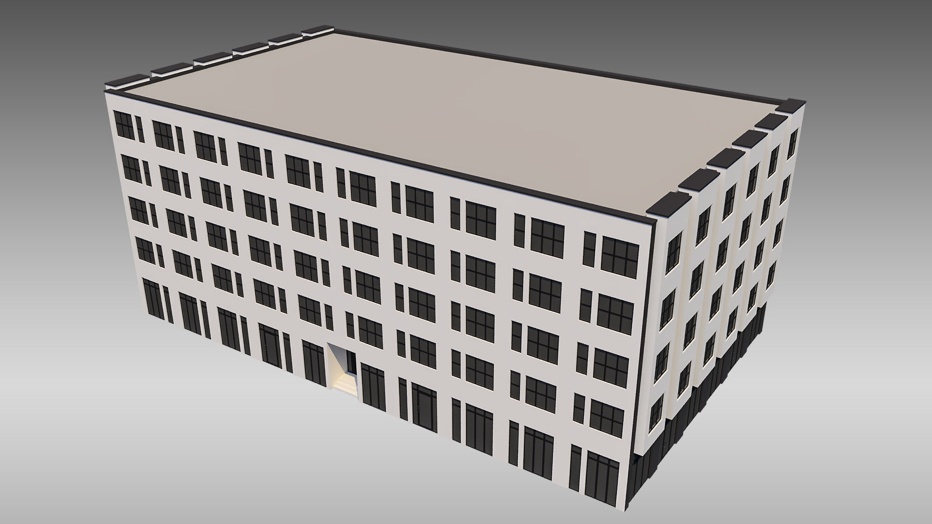 Apartment Building 006 3D model_1