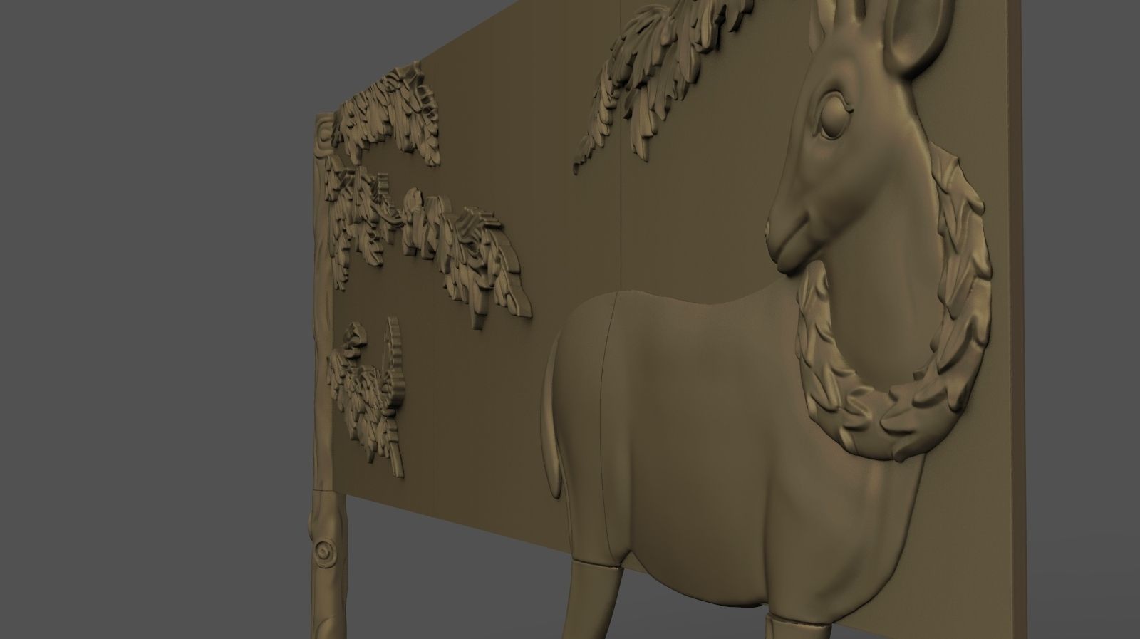 Buffet with Deer  Carving Model 3D print model_4