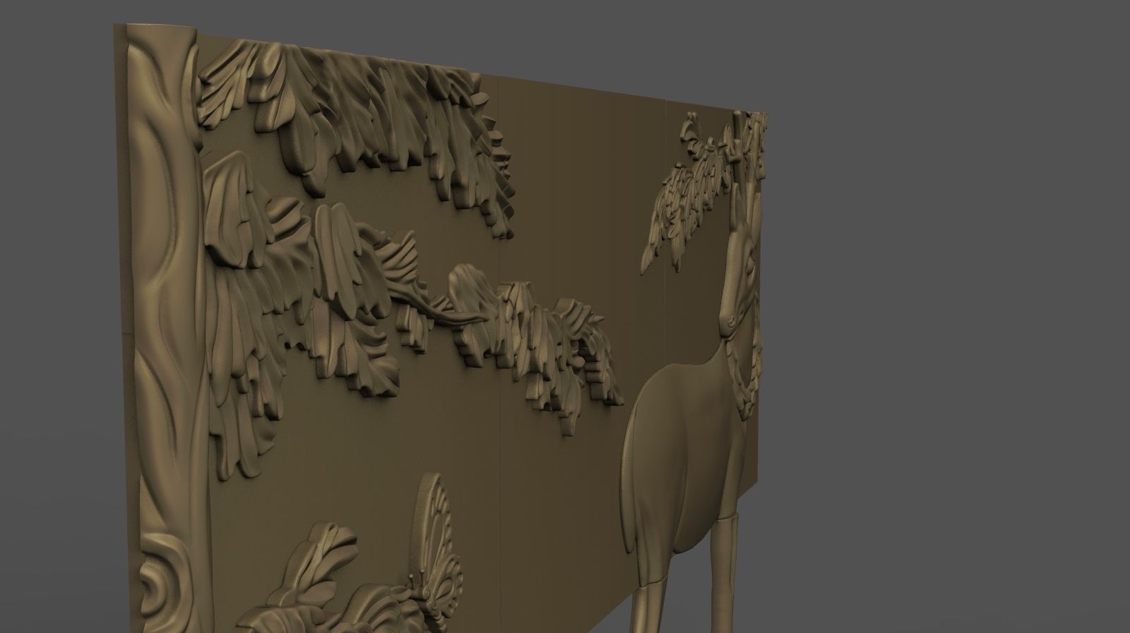 Buffet with Deer  Carving Model 3D print model_5