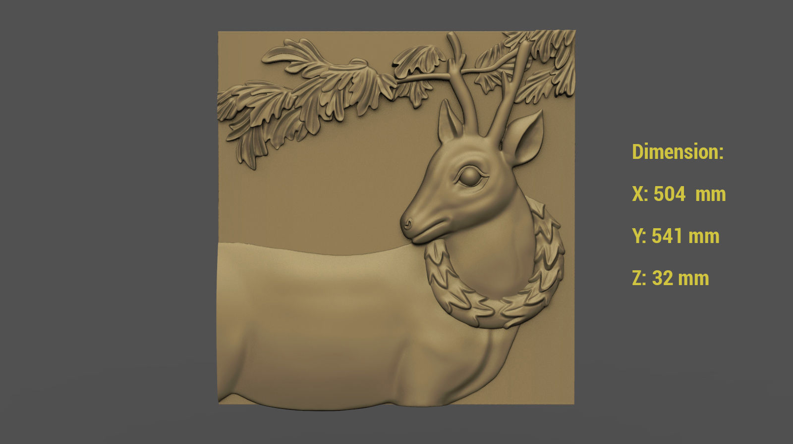 Buffet with Deer  Carving Model 3D print model_9