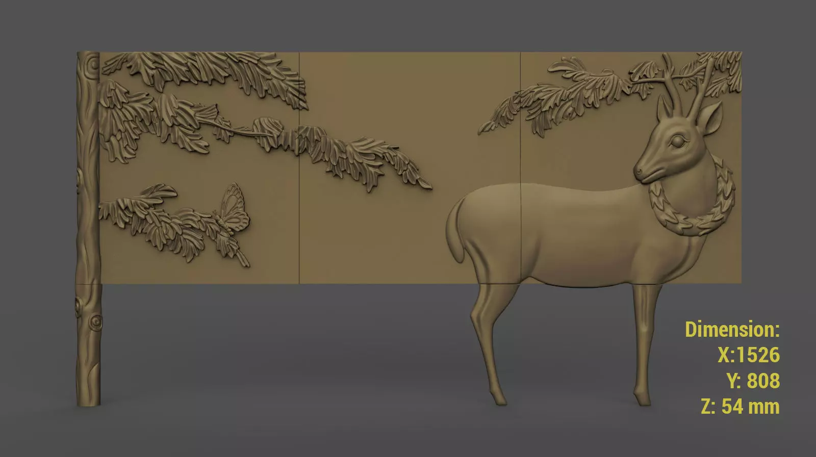 Buffet with Deer  Carving Model 3D print model_0