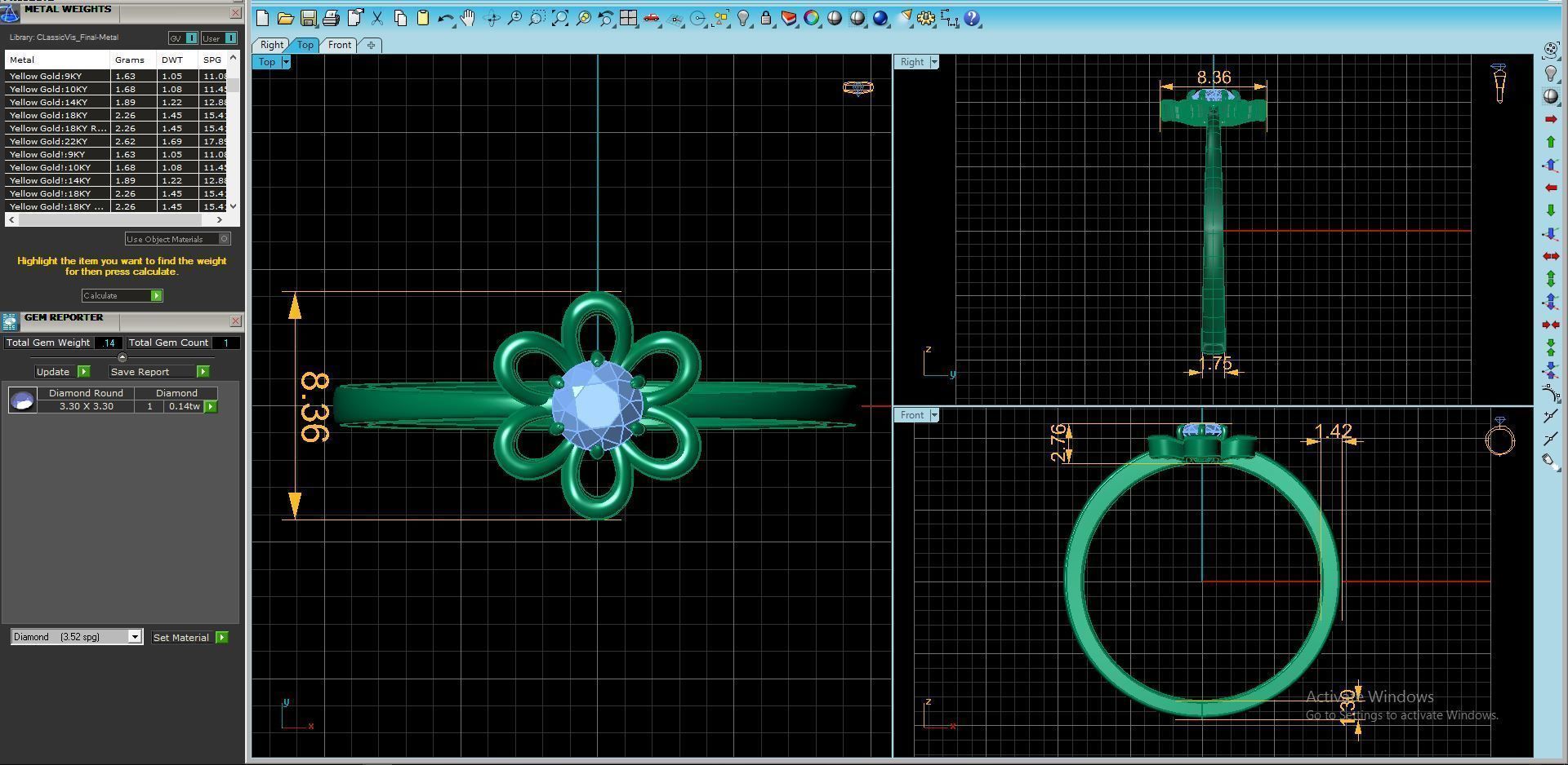 Flower Ring 3D print model_1
