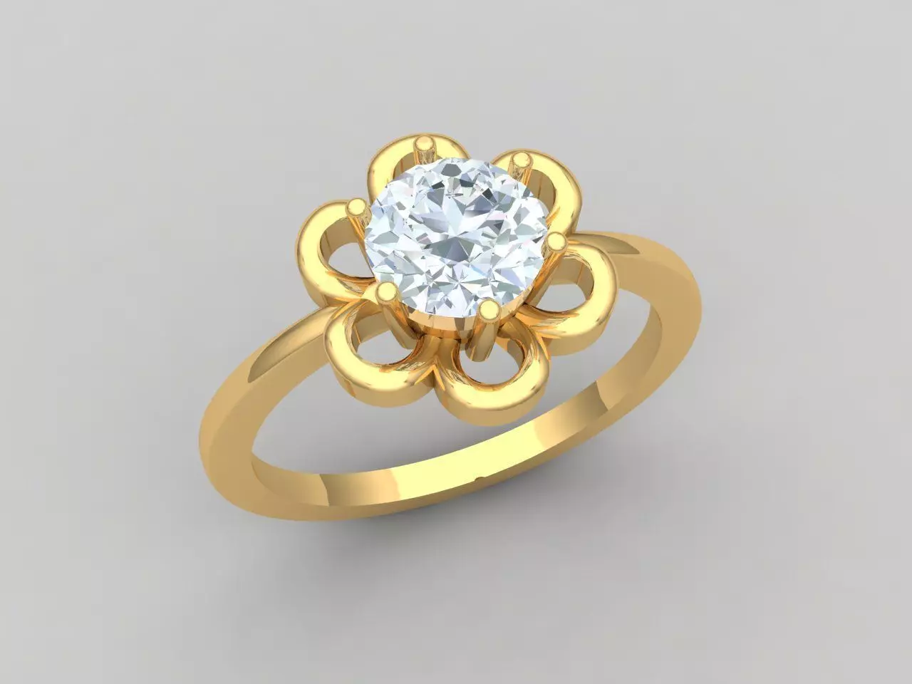 Flower Ring 3D print model_0