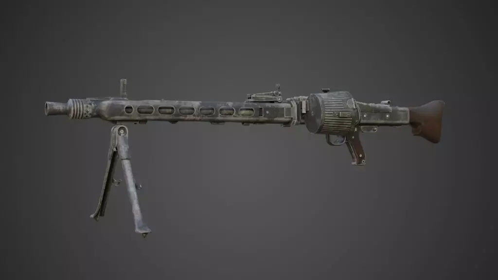 Machine gun MG 42 Low-poly 3D model