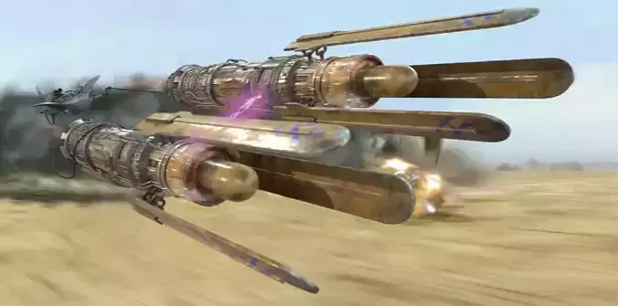 Anakin Podracer from Star Wars - Episode 1 - The Phantom Menace Low-poly 3D model