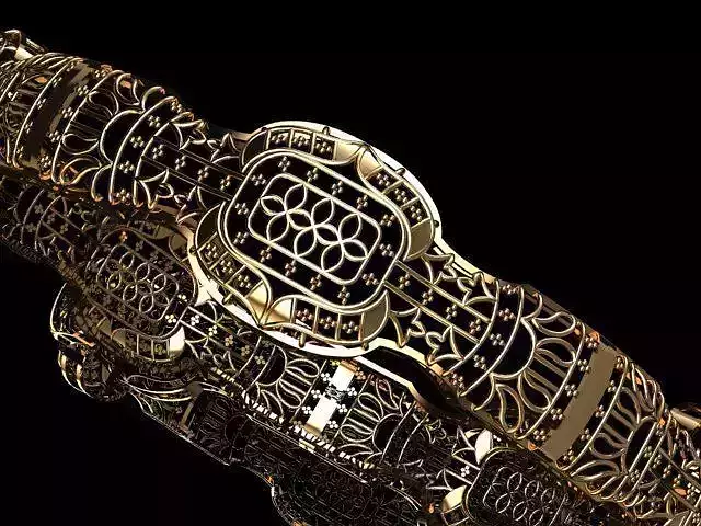 KBR-13 gold bracelet with ornate design