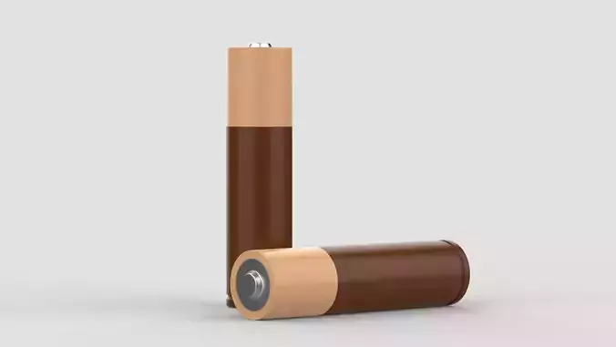 Two AA accumulator Batteries alkaline 3D model