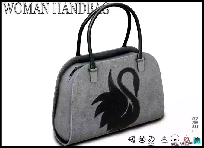 Woman Handbag Low-poly 3D model
