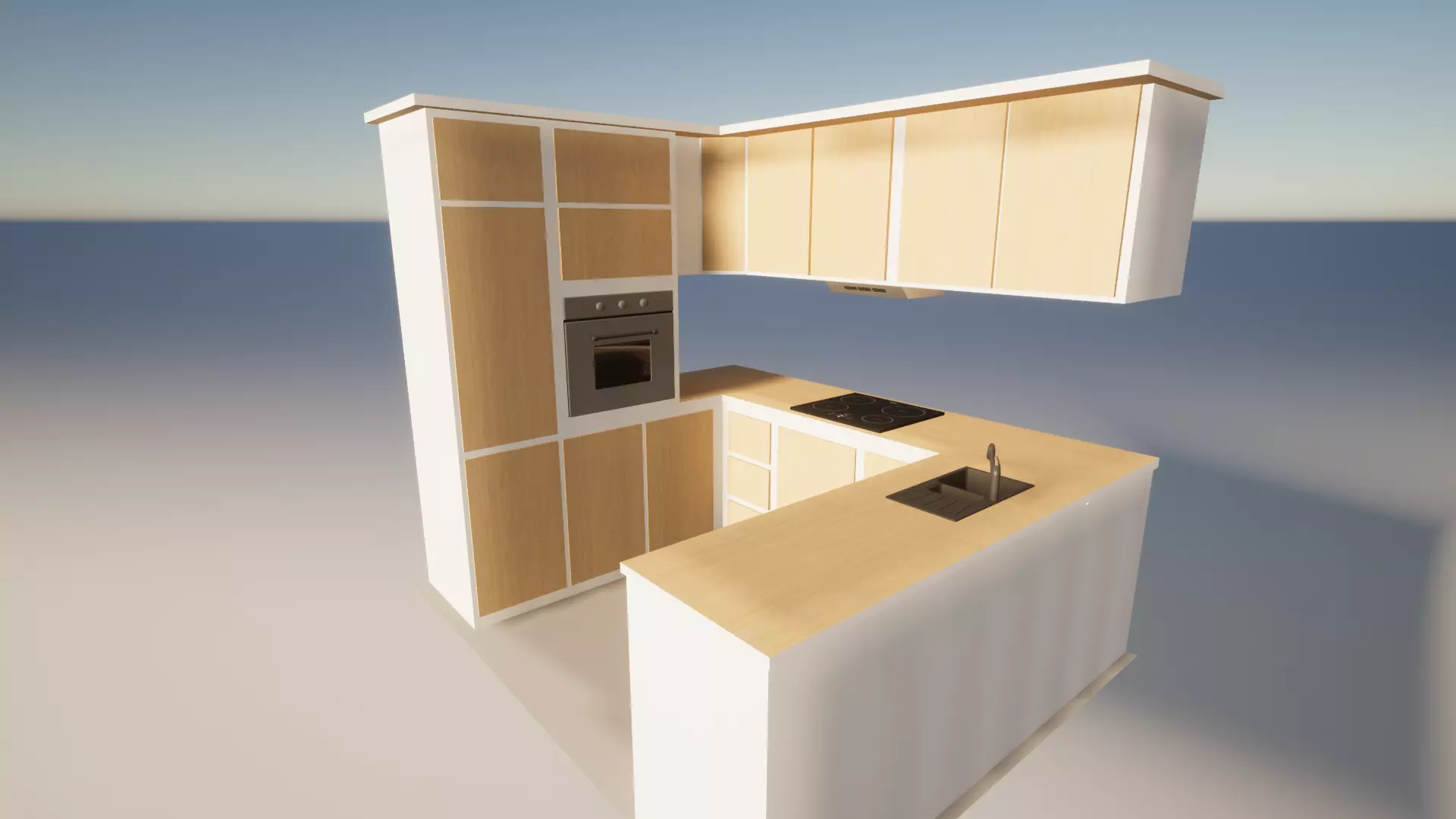 Modern Kitchen Free low-poly 3D model