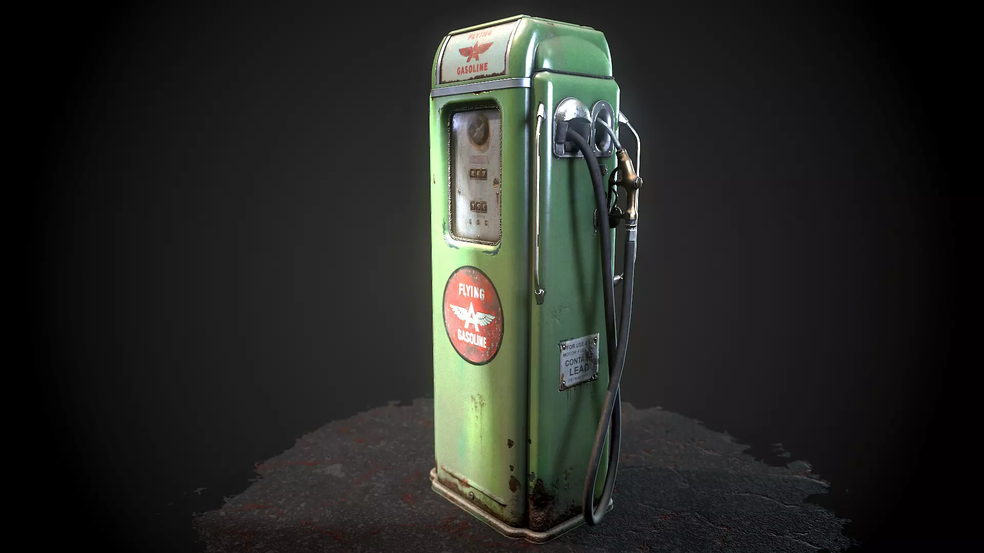 Gas pump national gasoline A62 Low-poly 3D model_0