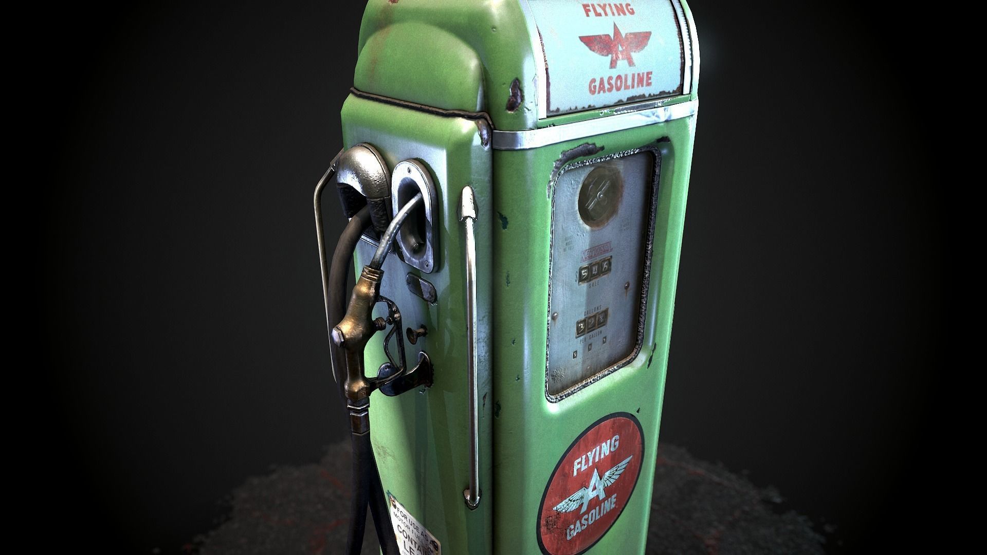 Gas pump national gasoline A62 Low-poly 3D model_4
