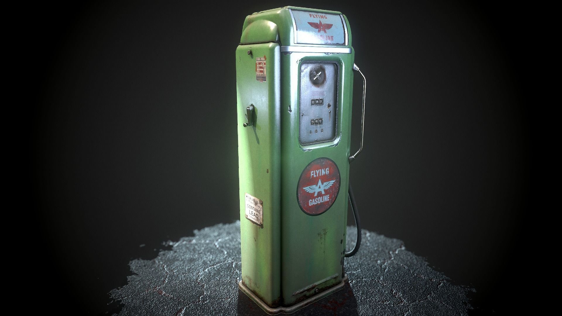 Gas pump national gasoline A62 Low-poly 3D model_3