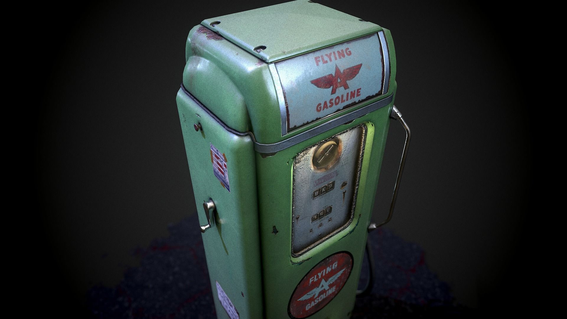 Gas pump national gasoline A62 Low-poly 3D model_2