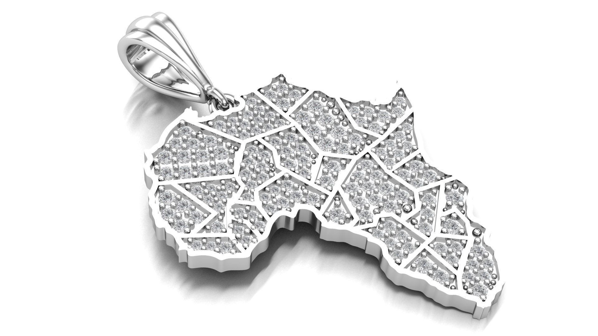 Africa pendant with gems 3D print model_19