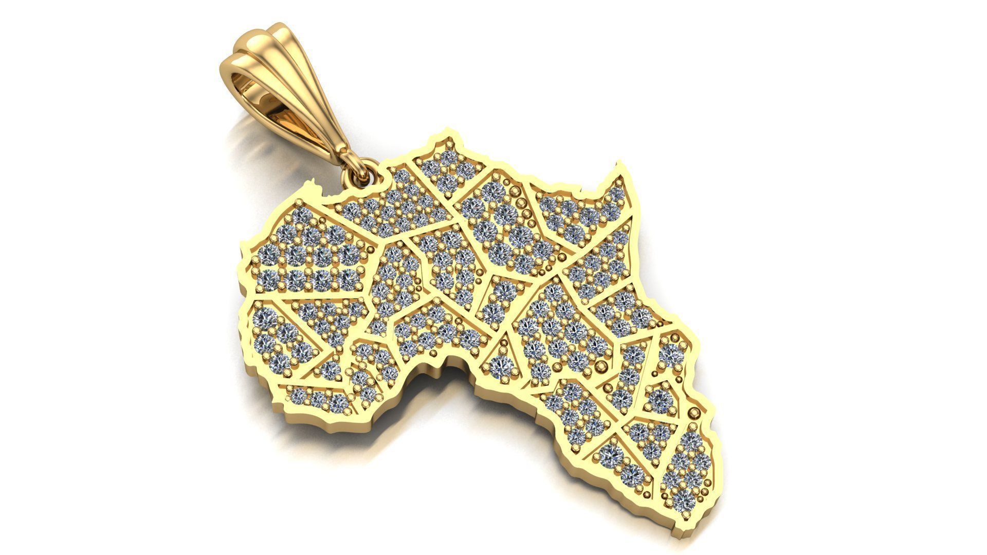 Africa pendant with gems 3D print model_29