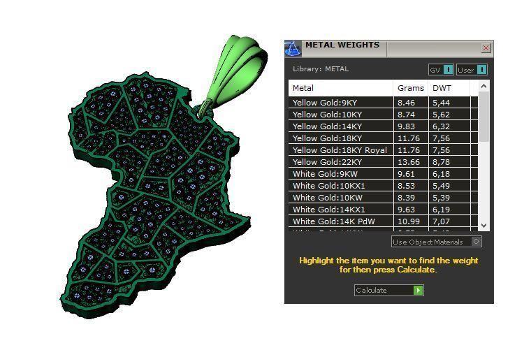 Africa pendant with gems 3D print model_10