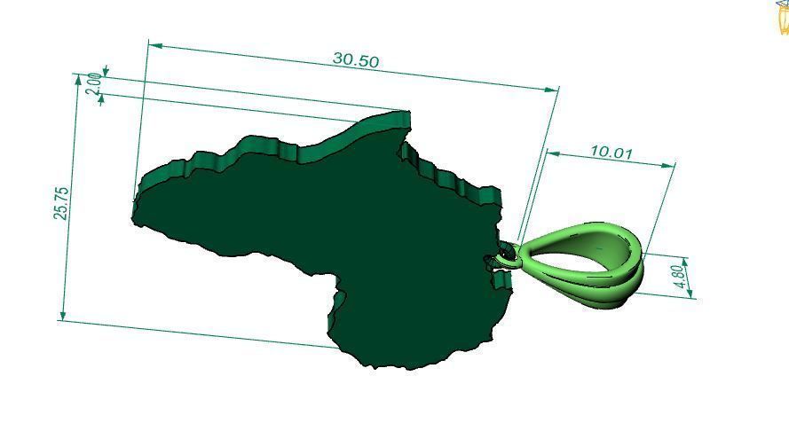 Africa pendant with gems 3D print model_6