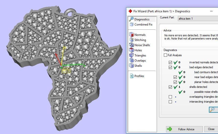 Africa pendant with gems 3D print model_11