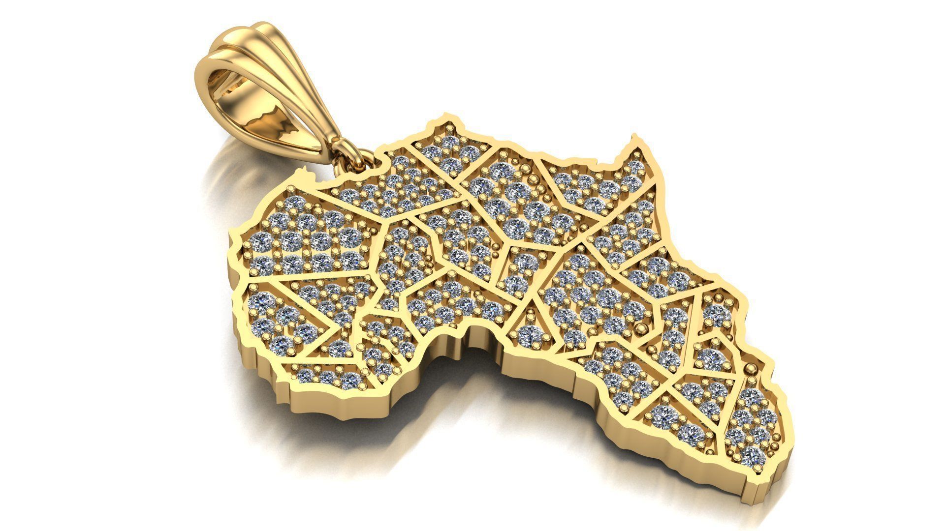 Africa pendant with gems 3D print model_25
