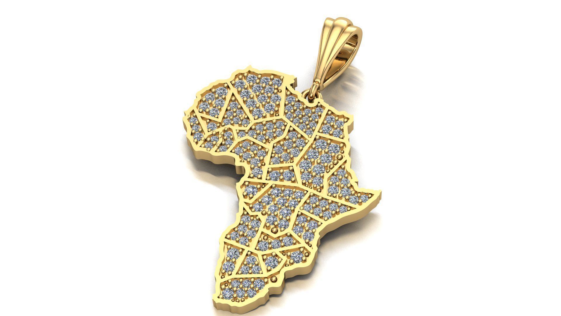 Africa pendant with gems 3D print model_28