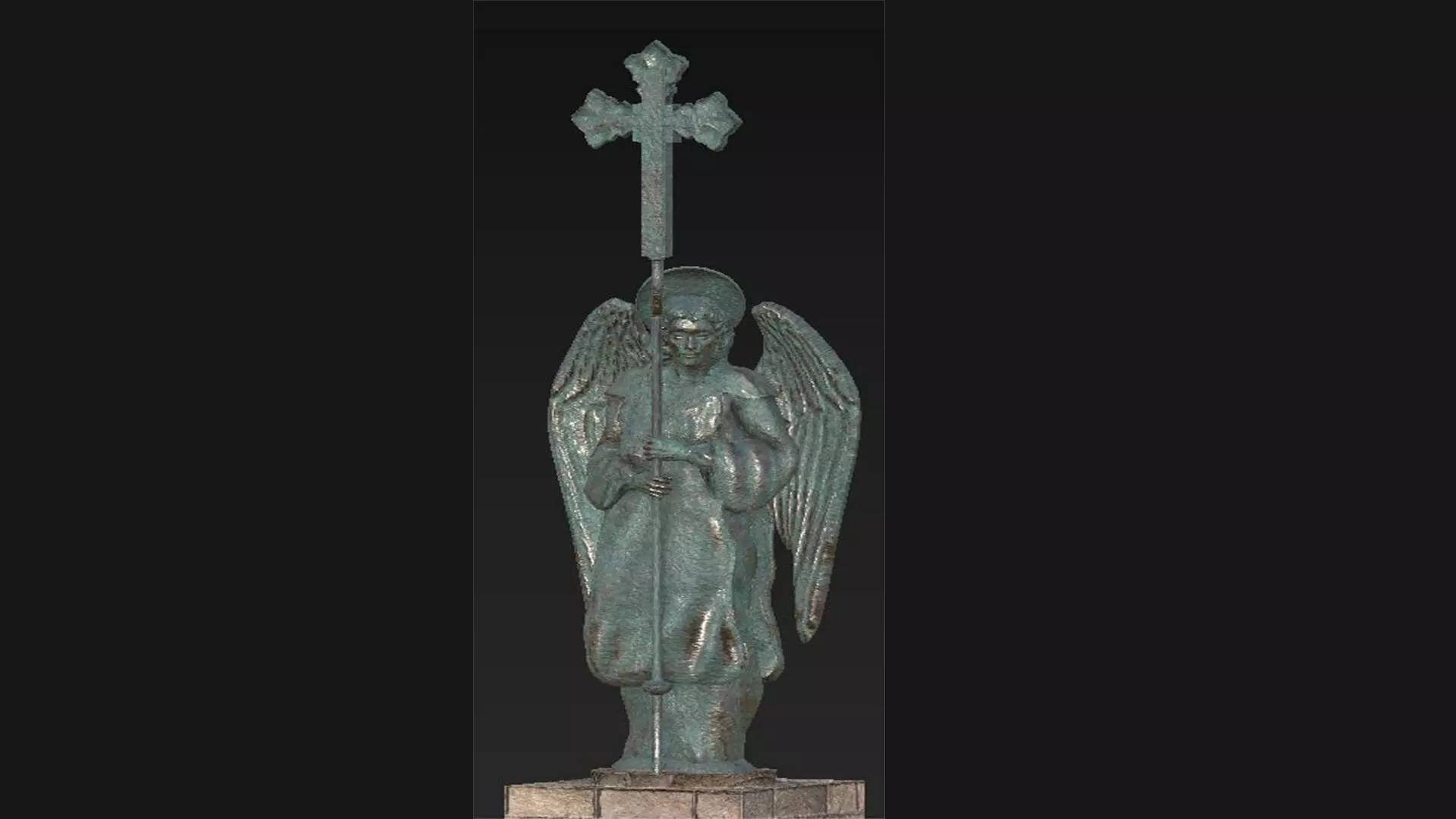 Angels Statues Low-poly 3D model_0