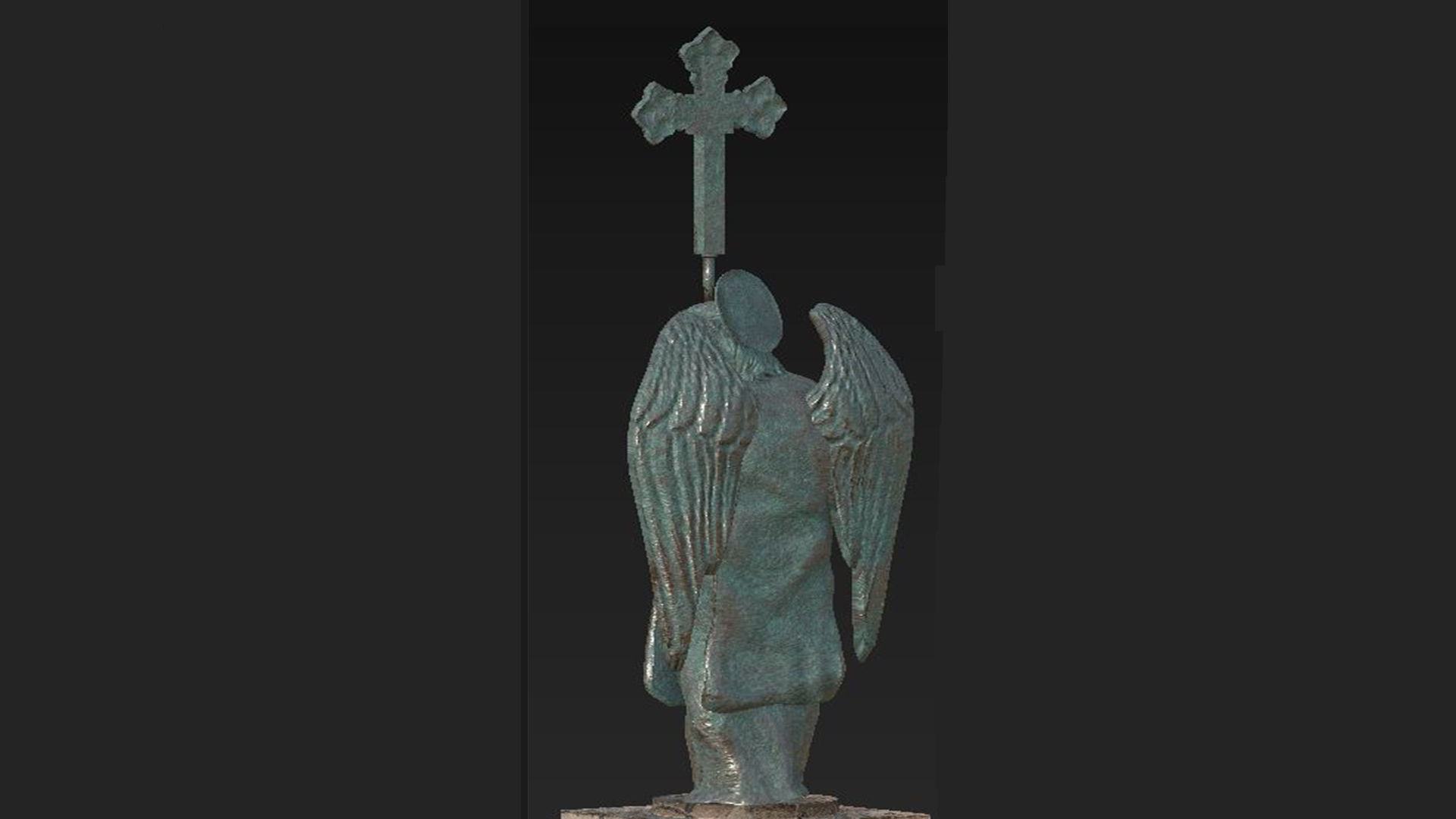 Angels Statues Low-poly 3D model_1